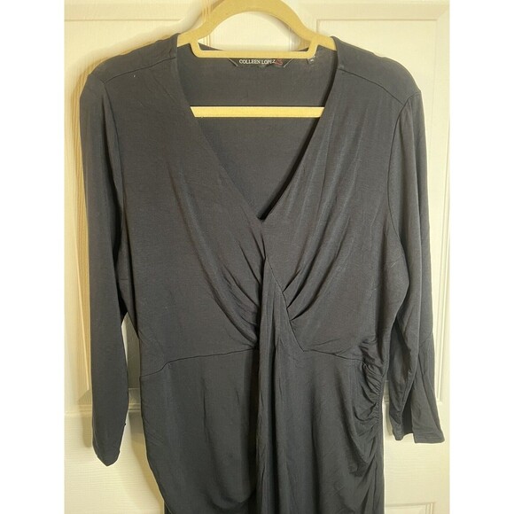 Colleen Lopez Back V-neck 3/4 Sleeve MIDI Dress Size XL NWOT - Picture 5 of 10